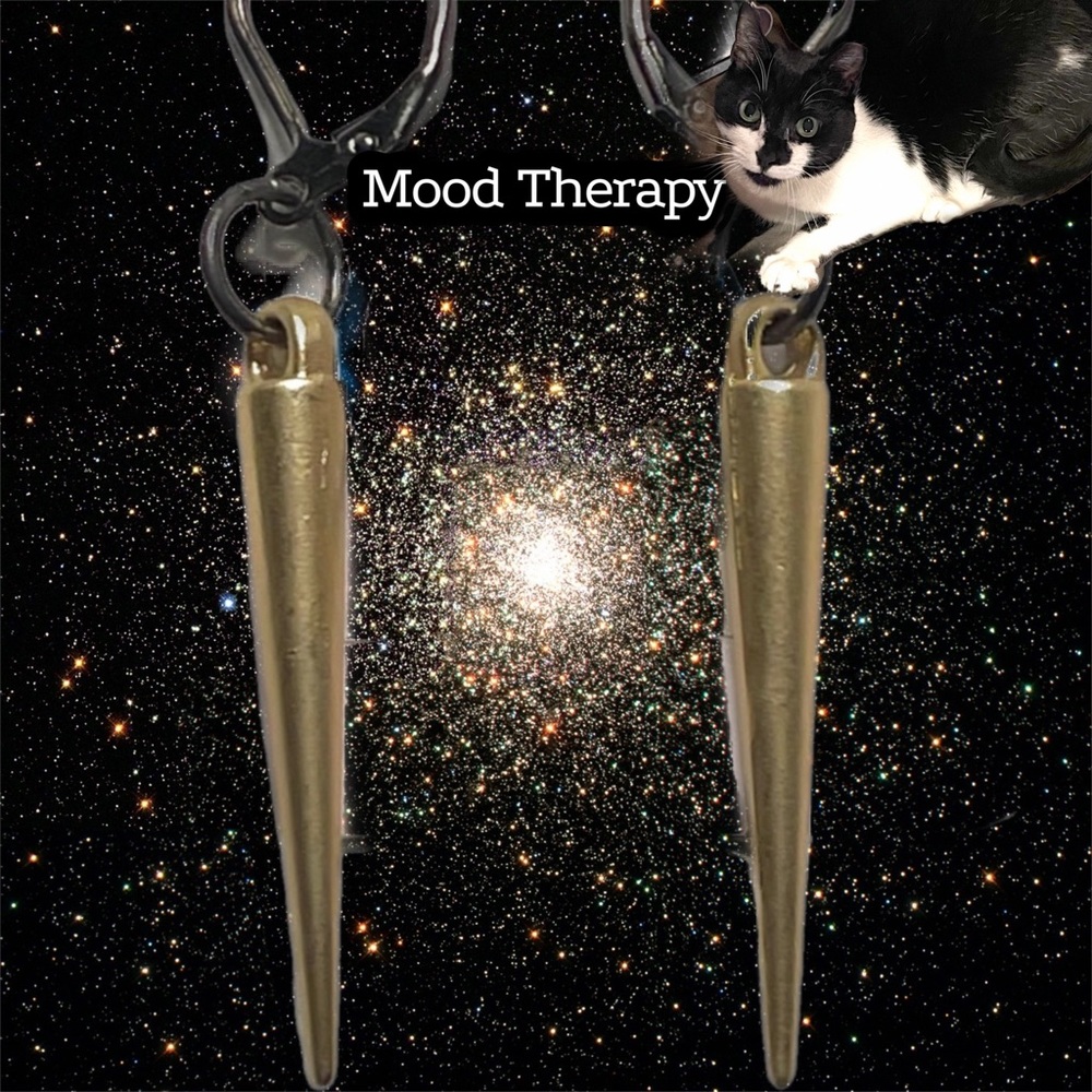 NWOT $35 Mood Therapy | Hand-crafted Gold-tone Spike Lever-back Earrings